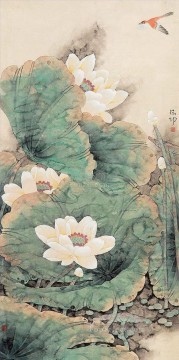 loto y pájaro chino tradicional Pinturas al óleo